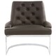 image 1 of Interiors by Premier Contemporary Black Faux Leather Dining Chair, Sleek Chrome Finish Modern Chair, Plush Armless Accent Chair Black