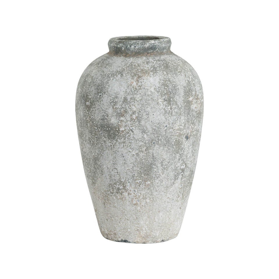 Hill Interiors Aged Stone Tall Ceramic Vase - Grey - One Size
