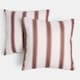 image 3 of OHS 2 x Stripe Garden Cushion Covers Outdoor Water Resistant | Multi | Chocolate/Cream
