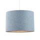 image 2 of Contemporary and Sleek Blue Nova Plain Linen Fabric Drum Lamp Shade 60w Maximum | Blue | 12"