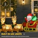 image 3 of HOMCOM 8ft Christmas Inflatable Santa Claus on Sleigh, LED Lighted Decoration