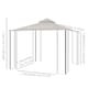 image 5 of Outsunny 3 x 3m Garden Gazebo Patio Party Tent Shelter Outdoor Canopy Double Tier Sun Shade with Metal Frame and Netting, Beige