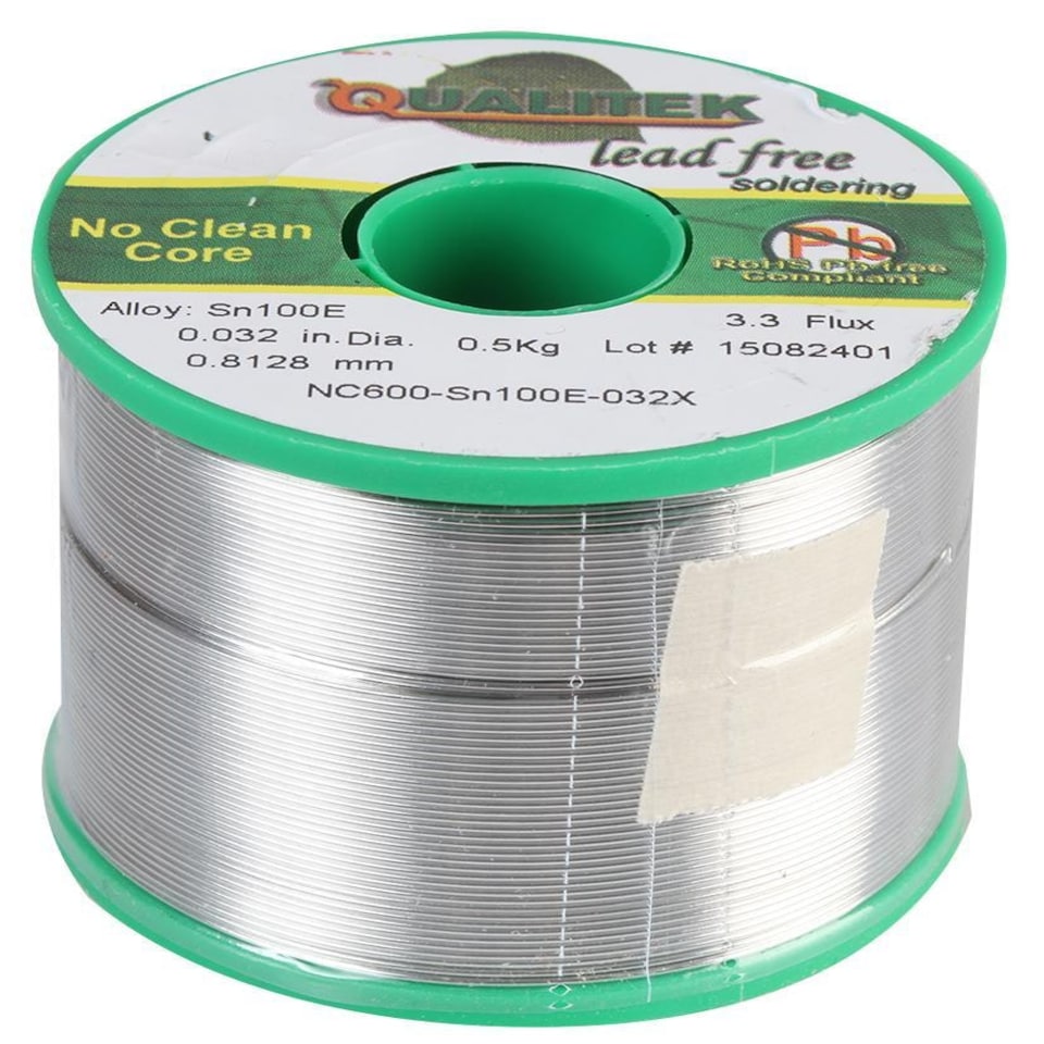 QUALITEK - Lead Free Solder Wire, 99.5/0.5, 0.8mm, 500g - Sn100E