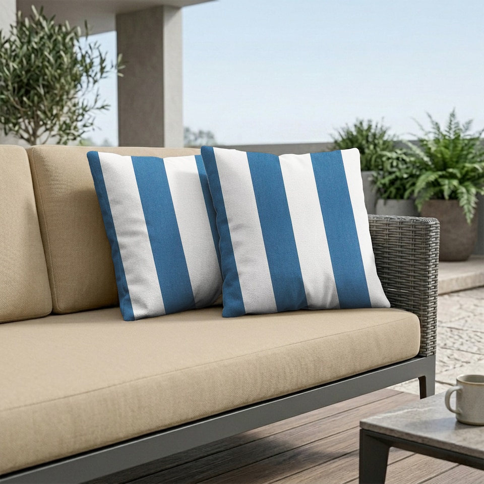 image 1 of Covers&All Sunbrella Pillows Set of 2 UV Fade resistant and Water Repellent Square Throw Pillows