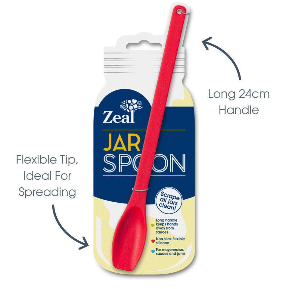 image 1 of Zeal Silicone Jar & Mayo Spoon, Long Handle Jar Spoon, Cream