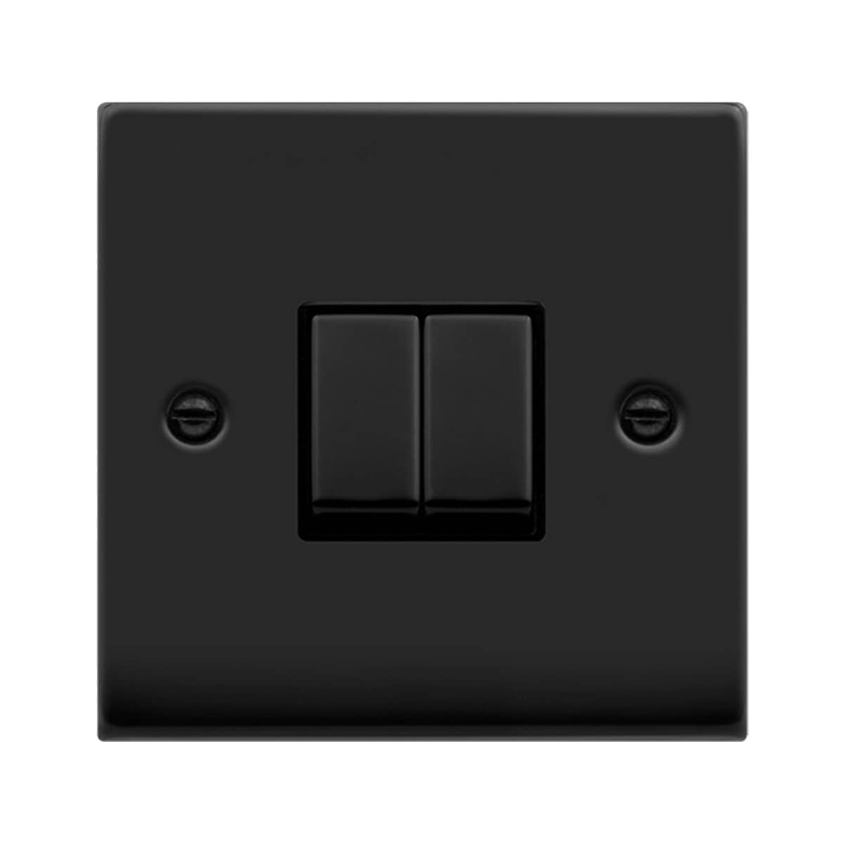 SE HOME Matt Black 10A 2 Gang 2 Way Ingot Light Switch Black Matt Black