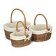 image 1 of Oval Unpeeled Willow Shopping Basket with White Lining White | White | M