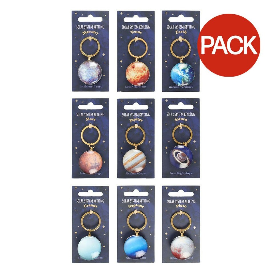 image 1 of Something Different Solar System Keyring Set (Pack of 9) - Multicoloured - One Size