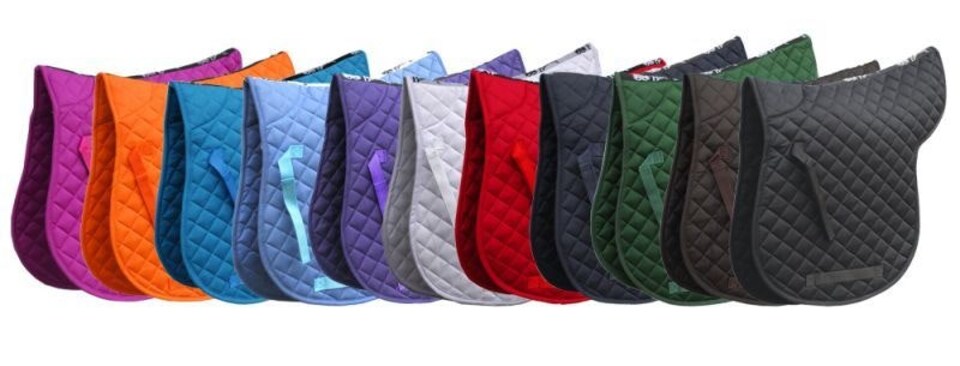 image 1 of Rhinegold Cotton Quilted Numnah | Blue | Size: Cob
Colour: Navy Blue