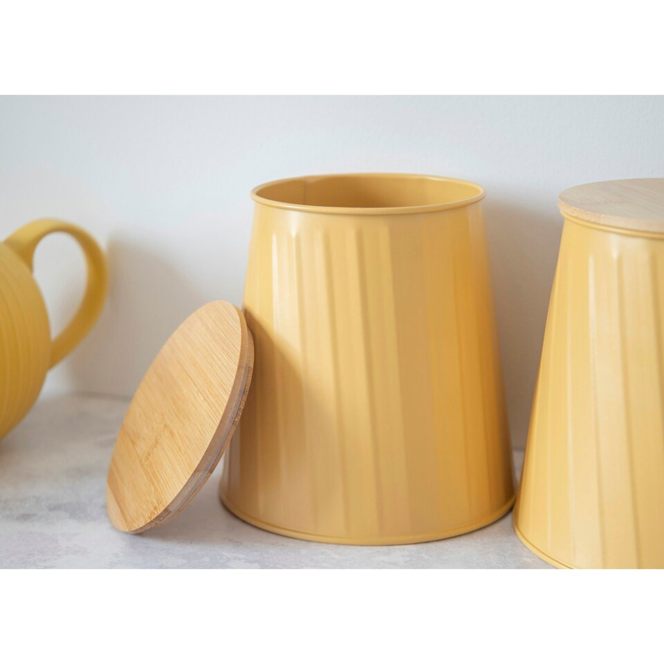 image 1 of KitchenCraftt Tea Coffee Sugar Canister Set Grey