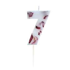 Pressed Petal Number 7 Shaped Candle
