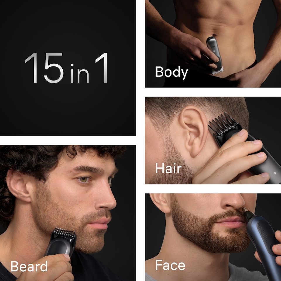 image 1 of Braun All-in-One Series 7, 15in1 Grooming Kit, ProBlade, AutoSense, AIO7580, Blue