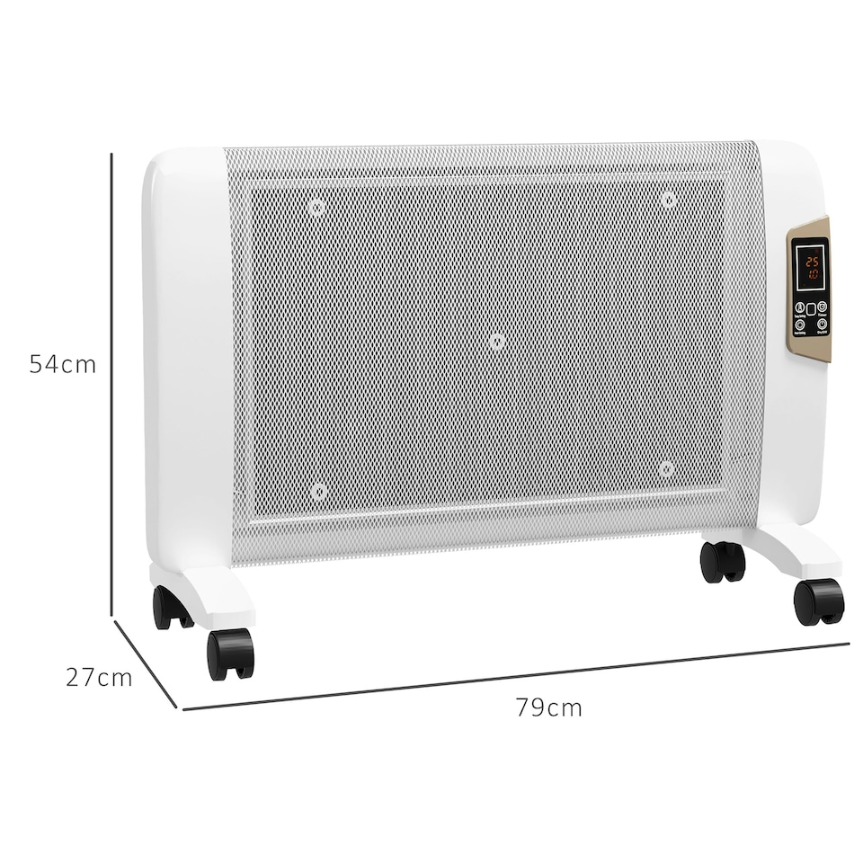 image 1 of HOMCOM Mica Electric Space Heater, Portable Heater, 2 Heat Settings, Black