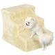 image 1 of PawHut Three-Step Portable Dog Stairs with Washable Plush Cover