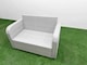 image 4 of Fimous 5 Seater Outdoor Love Sofa Set Rattan Garden Furniture Set with Oblong Coffee Table Big Footstool Light Grey