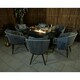 image 4 of 6 Seater Outdoor Firepit Garden Furniture Set With 6 Rope Style Chairs Including Cushions