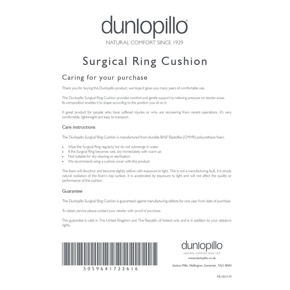 image 1 of Dunlopillo Surgical Ring Cushion
