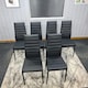 image 7 of Dining Chairs Set of 6 Black Leather Kitchen Chairs Black