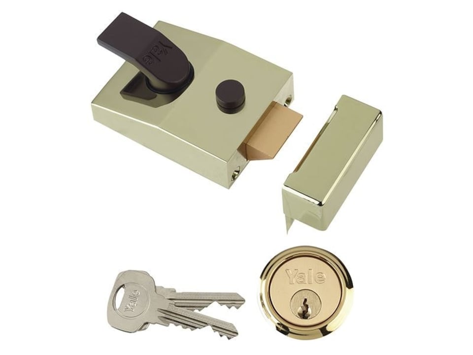 Yale Locks - 89 Deadlock Nightlatch 60mm Backset Brasslux Finish Box
