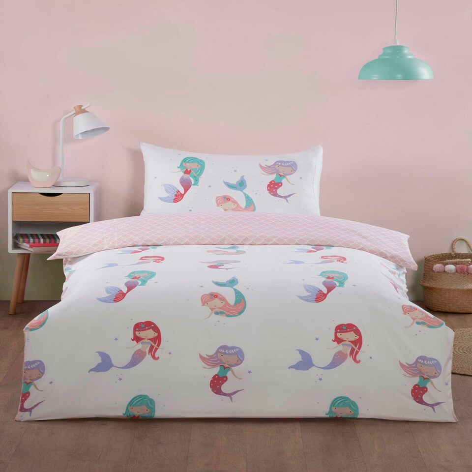 Little Mermaids Microfibre Kids Reversible Duvet Cover Set with Pillowcase Multi | Single