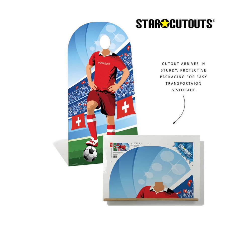 image 1 of Switzerland World International Tournament Football Stand-In Cardboard Cutout 190cm