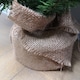 image 4 of 3ft (90cm) Mini Plain Green PVC Christmas Tree in a Jute Bag