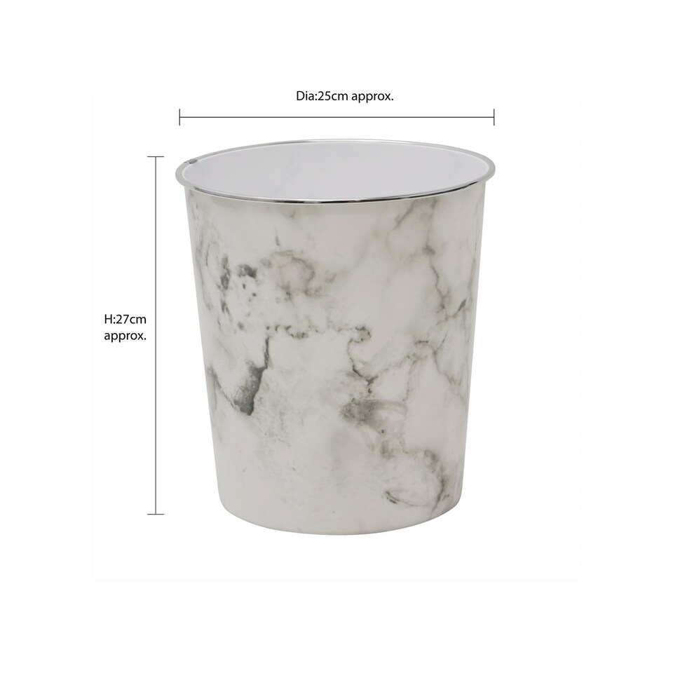 image 1 of JVL Small Marble Waste Paper Bin Multi