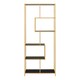 image 2 of Seaford Tall Gold Metal Bookcase with 5 Black Shelves