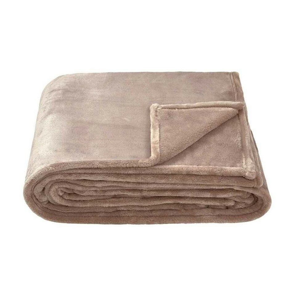 Brand Lab Fleece Plain Blanket - Mushroom - 200cm x 150cm