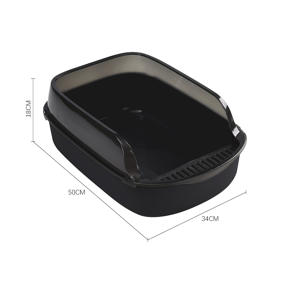Living and Home Large Anti-splashing Detachable Cat Litter Box | Black