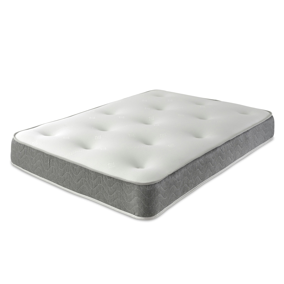 image 1 of Cooltouch Core Tufted Mattress - 9" Deep, Memory Fibre & Spring Support | Grey | Double