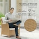 image 3 of Outsunny 2 Pieces Rattan Garden Chairs, Cushioned Rattan Chairs Yellow | Beige