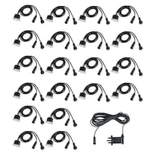 ValueLights Decking Lights 20 Pack Silver Outdoor Decking Light With Extension White 40mm Chrome