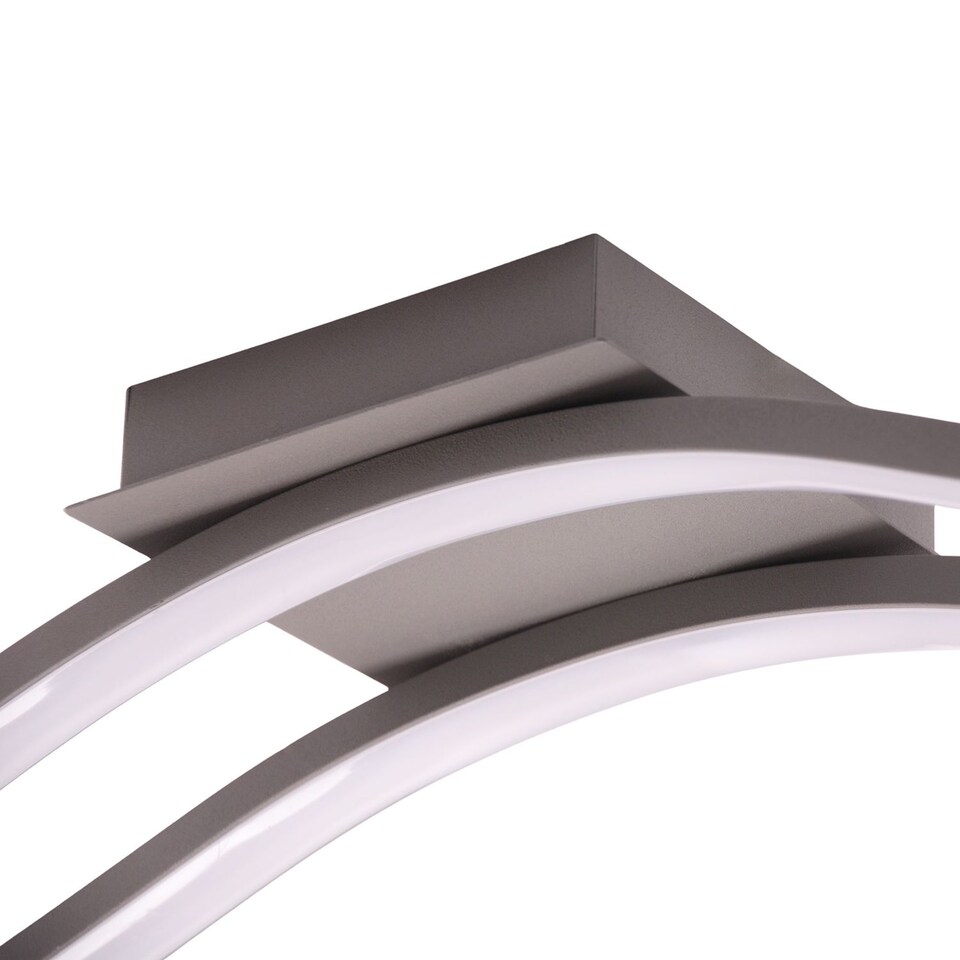 image 1 of Modern Double Wavy Strip Flush LED Powered Ceiling Light Fitting in Grey Sand | Grey | Grey | 1