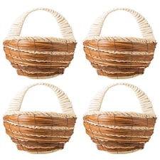 FabFinds Corn Leaf & Mango Hanging Basket 31cm 4 Pack