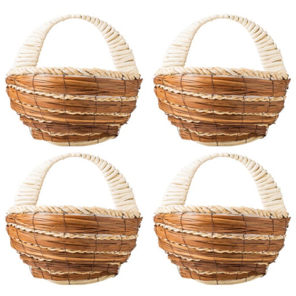 FabFinds Corn Leaf & Mango Hanging Basket 31cm 4 Pack