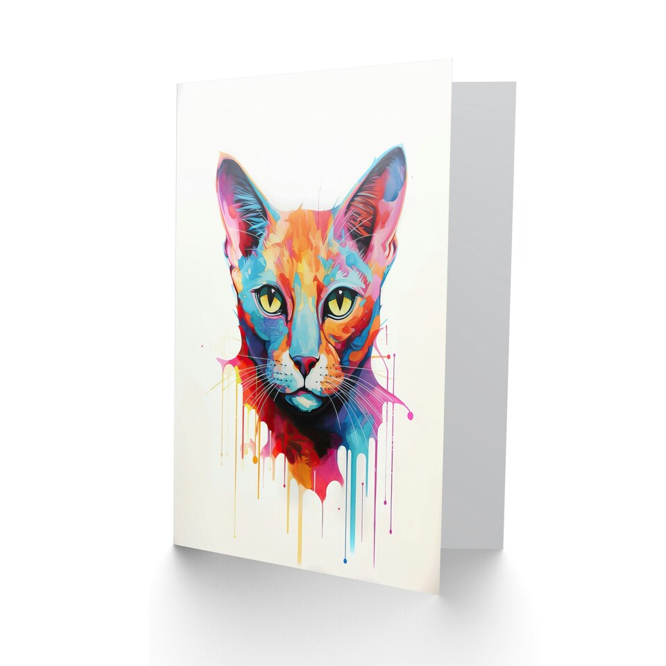 image 1 of Tonkinese Cat Lovers Gift Pet Portrait Pastel Cat Art Card