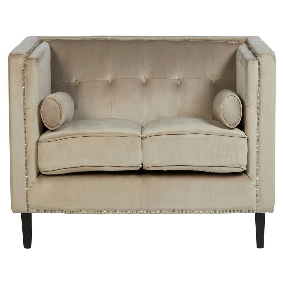 image 1 of Felisa Two Seater Mink Velvet Sofa Brown