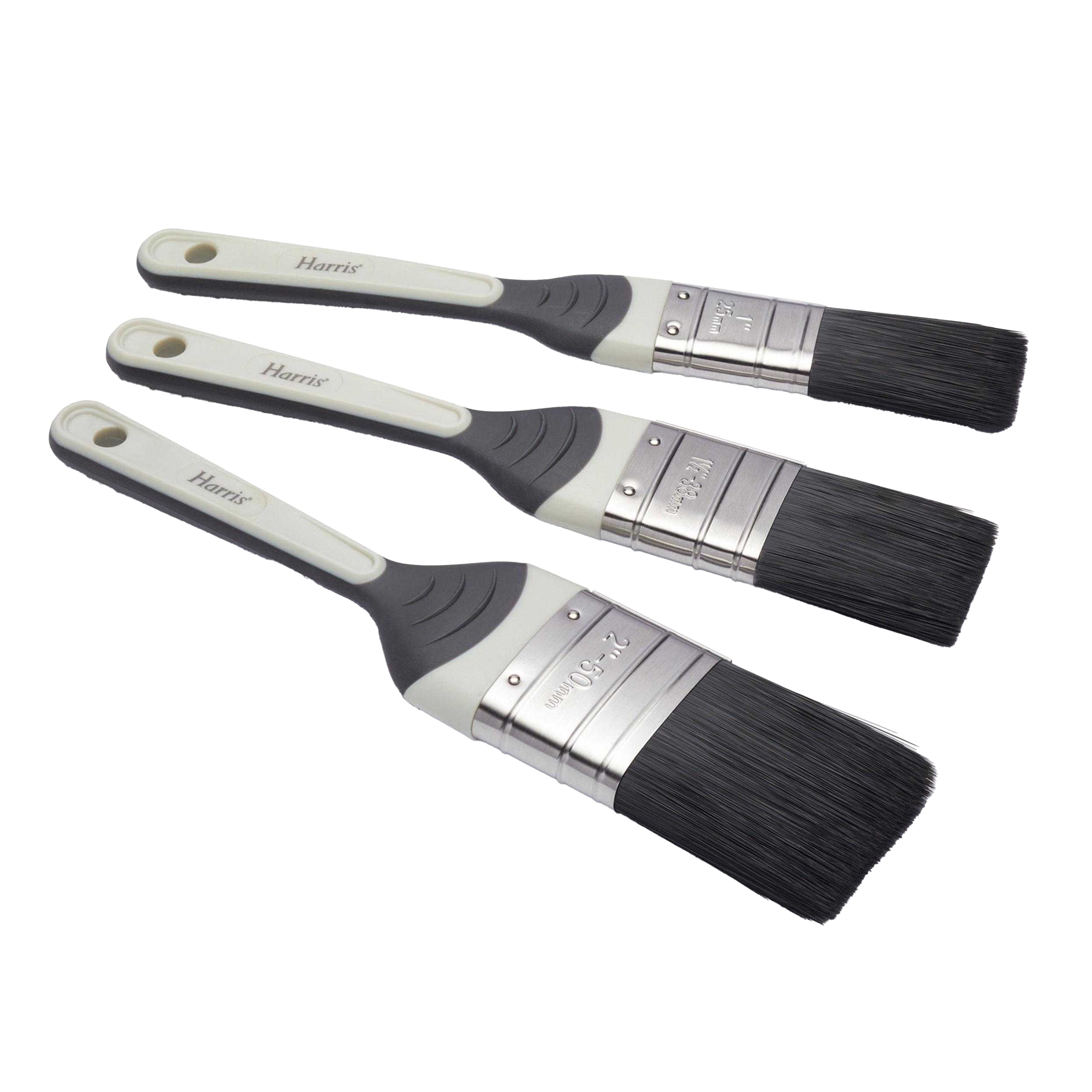 Harris Seriously Good Gloss Woodwork Paint Brush (Pack of 3) White White/Grey/Black 1