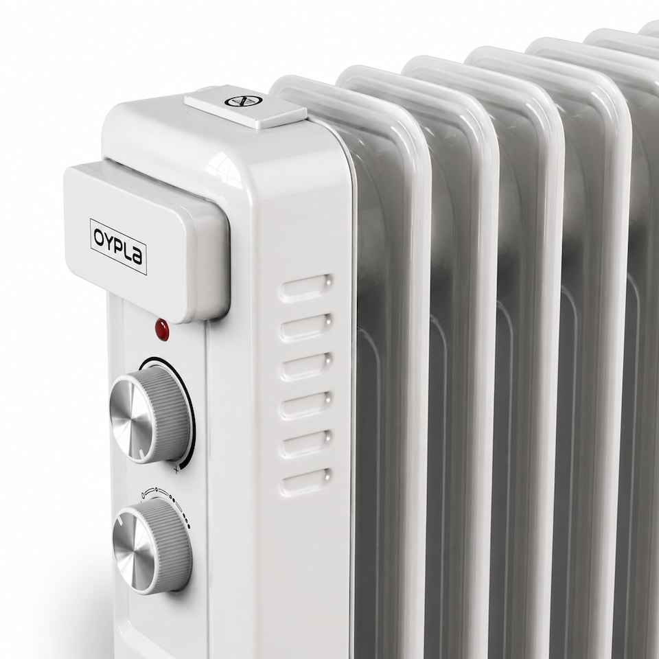 image 1 of 1500W 7 Fin Portable Oil Filled Radiator Electric Heater