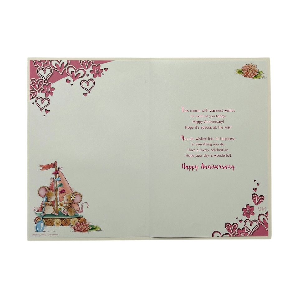 image 1 of Sister & Brother-In-Law Yacht and Hearts Design Anniversary Card