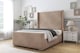 image 2 of Sloomy Devonshire Mink Naples Bed Frame With Mattress With 50"  Upholstered Wingback Headboard 4' Small Double