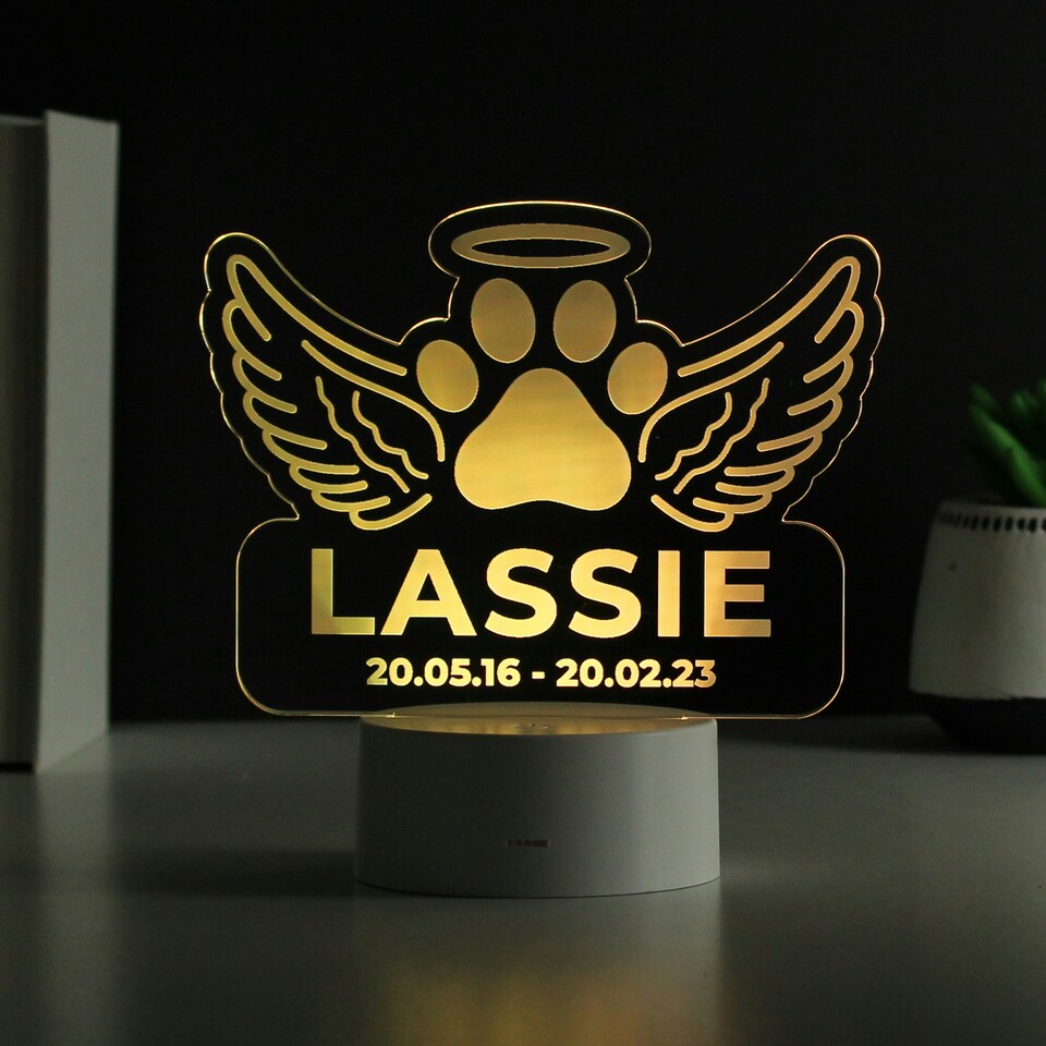 image 1 of Personalised Pet Memorial Colour Changing LED Light