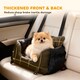 image 4 of PawHut Dog Car Seat for Small Dogs, Dog Booster Car Seat with Fixed Buckle, Safety Leash, Washable Cover, Thickened Small Pets Travel Carrier Bed, 58 x 45 x 28 cm, Black