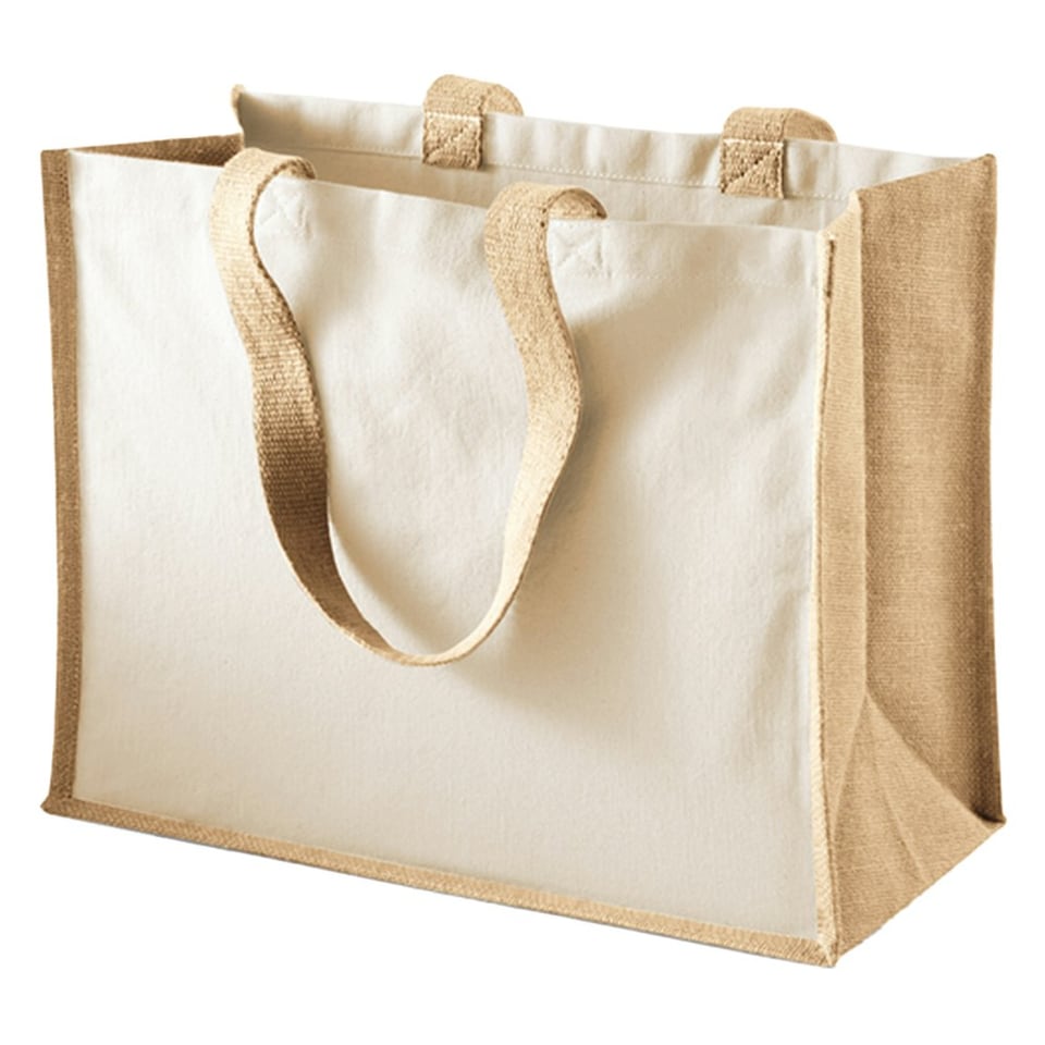 Westford Mill Classic Jute Printable Shopper Bag - Natural - One Size