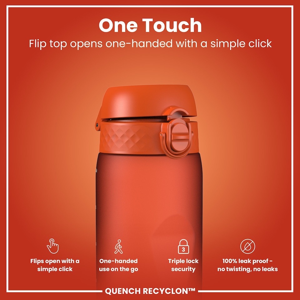 image 1 of Leak Proof 1 Litre Water Bottle, BPA Free, 1000ml (32oz) | Orange | Hearty Orange | 1L