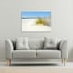 image 2 of dune fence by sea grass with sailboat on horizon (Canvas Print) 31 x 41 x 4cm