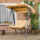 image 2 of Outsunny 2 Seater Garden Outdoor Swing Chair Hammock w/ Adjustable Canopy | White | Beige