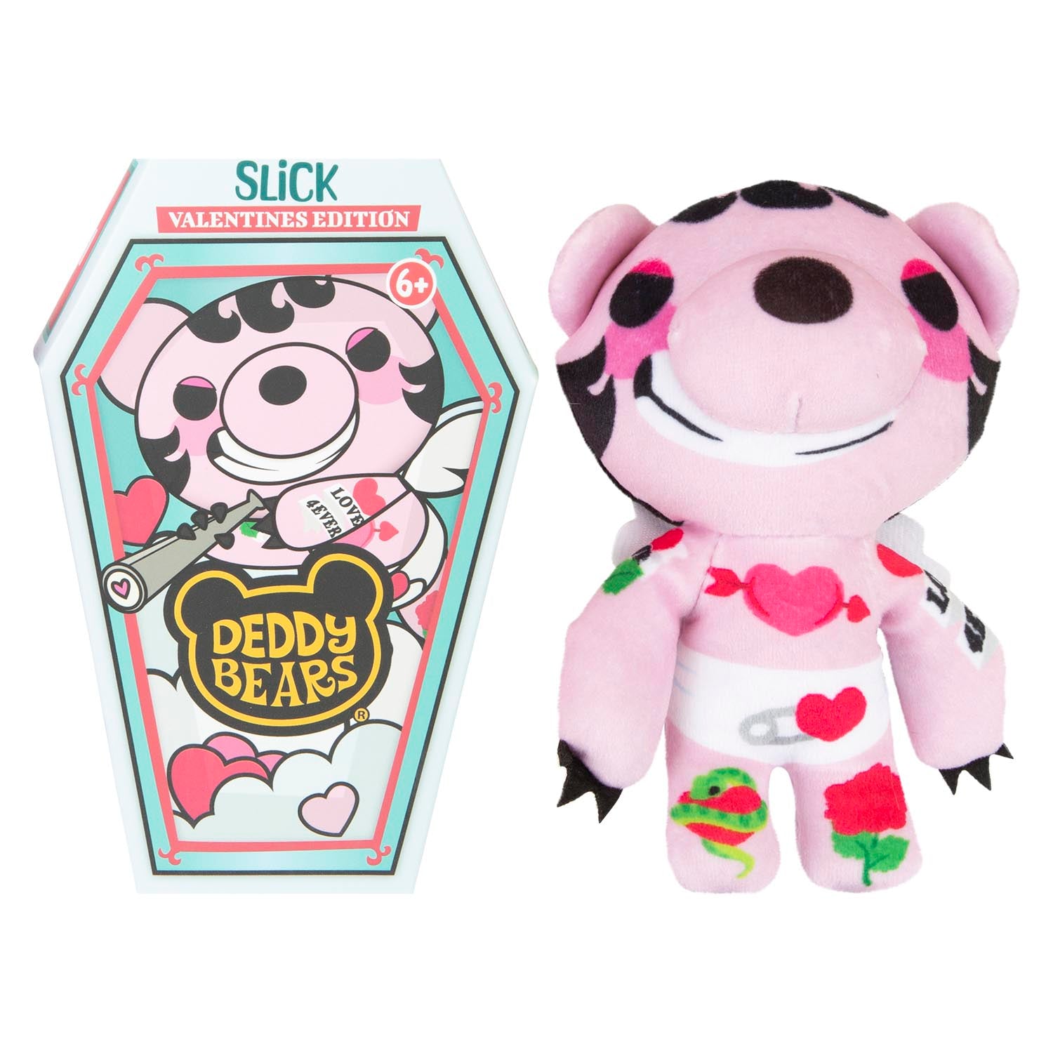 VFM e-Store Deddy Bears - Valentines Slick Soft Toy 15cm x 8cm Multicolour X 1 | Size: 15 cm x 8 cm
