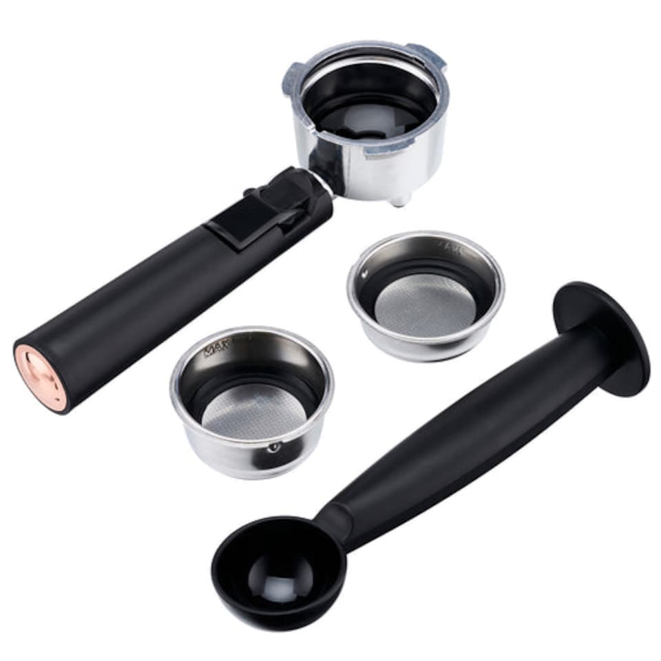 image 1 of Cooks Professional 15-Bar Retro Espresso Coffee Machine 1.2L with Frothing Steam Wand | White | White & Copper